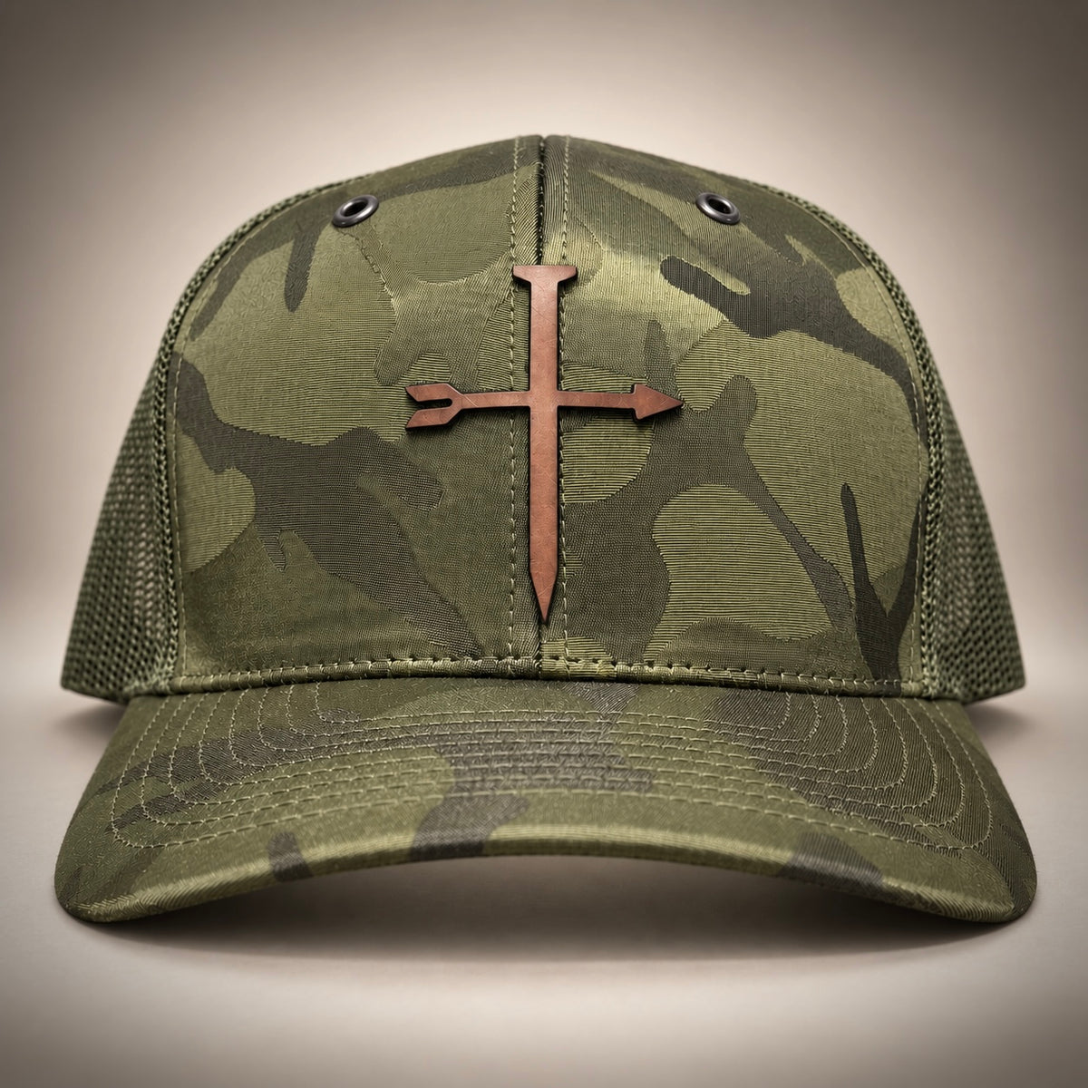 Green Camo Cross Hat