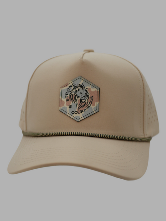 Strong & Courageous | 5 Panel Desert Tan snapback