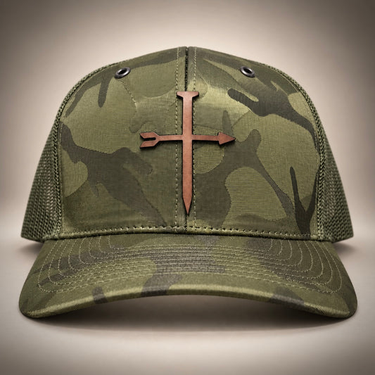 Green Camo Cross Hat